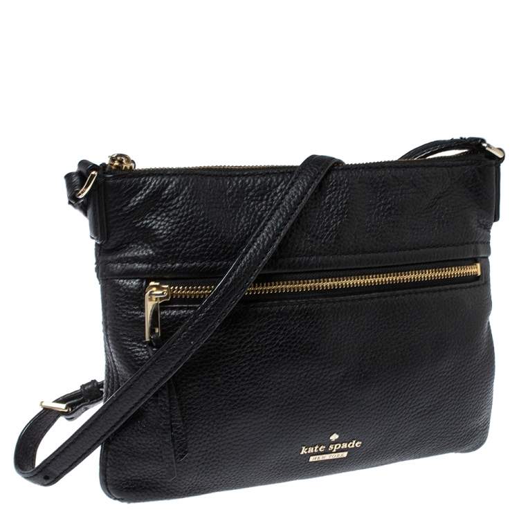 Pre Owned Kate Spade Black Leather Jackson Street Gabriele Crossbody Bag