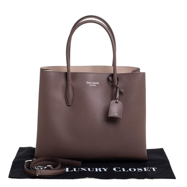 Pre Owned Kate Spade Brown Leather Medium Eva Tote 