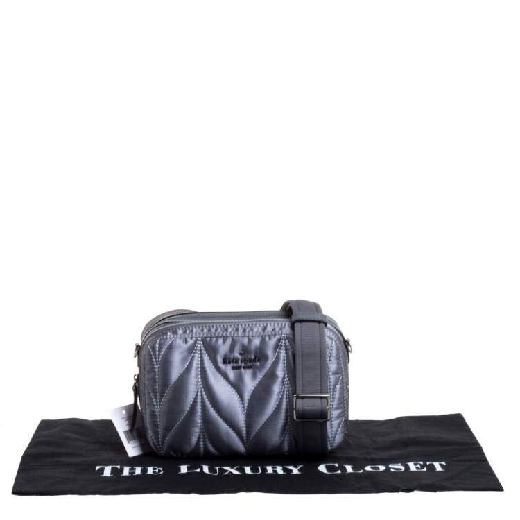 مملوكة مسبقًا Kate Spade Anthracite Satin and Leather Ellie Double Zip Camera Bag