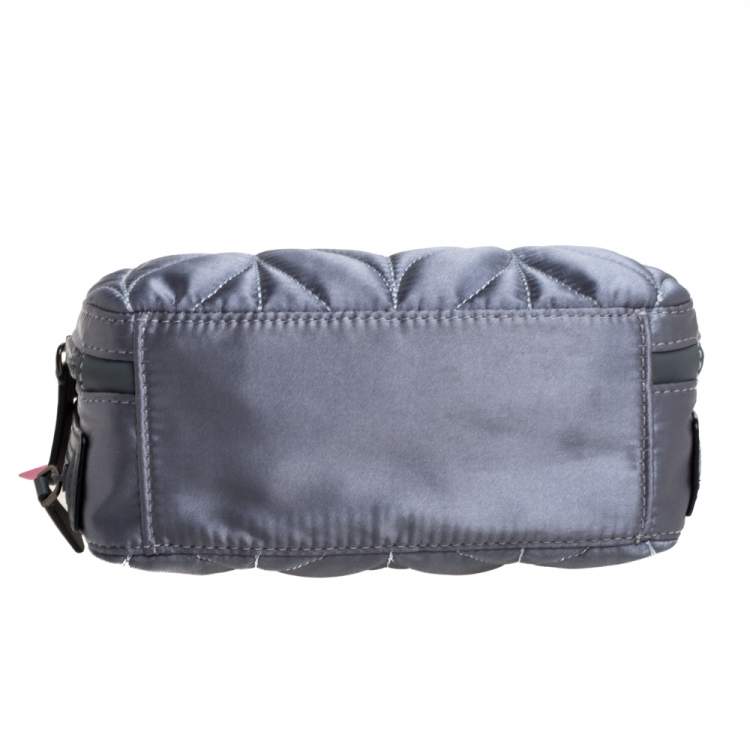 مملوكة مسبقًا Kate Spade Anthracite Satin and Leather Ellie Double Zip Camera Bag