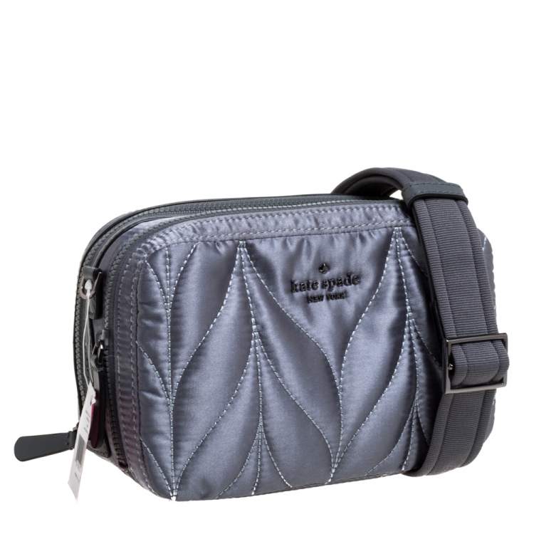 مملوكة مسبقًا Kate Spade Anthracite Satin and Leather Ellie Double Zip Camera Bag