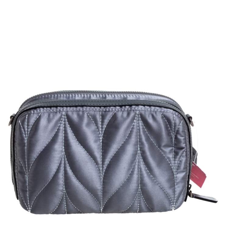 مملوكة مسبقًا Kate Spade Anthracite Satin and Leather Ellie Double Zip Camera Bag