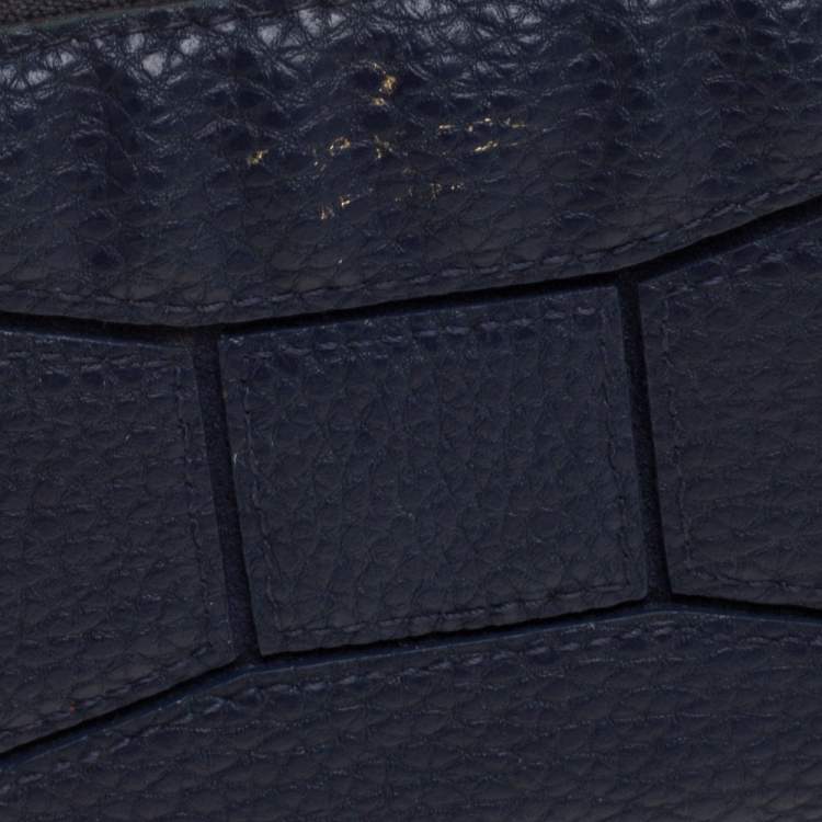 Pre Owned Kate Spade Navy Blue Leather Zip Around Wallet