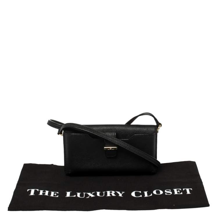 Pre Owned Kate Spade Black Leather Crossbody iPhone Case 