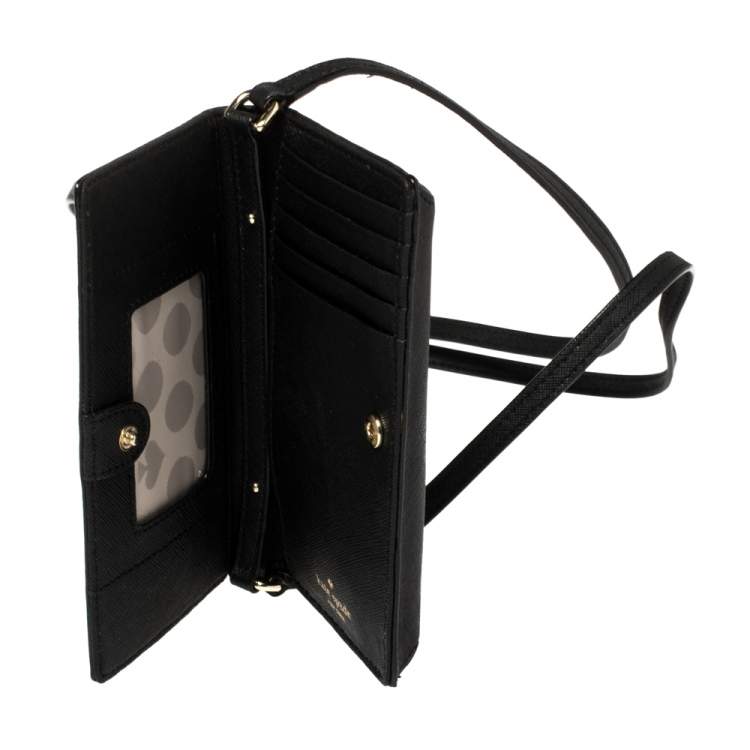 Pre Owned Kate Spade Black Leather Crossbody iPhone Case 