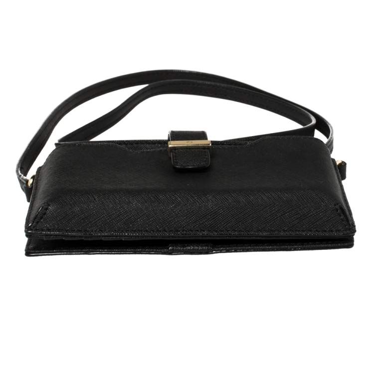 Pre Owned Kate Spade Black Leather Crossbody iPhone Case 
