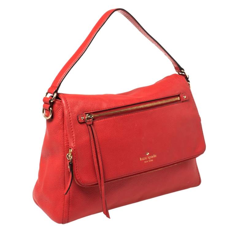 Pre Owned Kate Spade Red Leather Cobble Hill Toddy Shoulder Bag