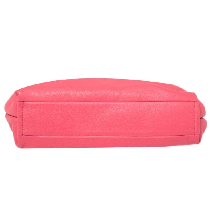 Pre Owned Kate Spade Pink Leather Chain Clutch 