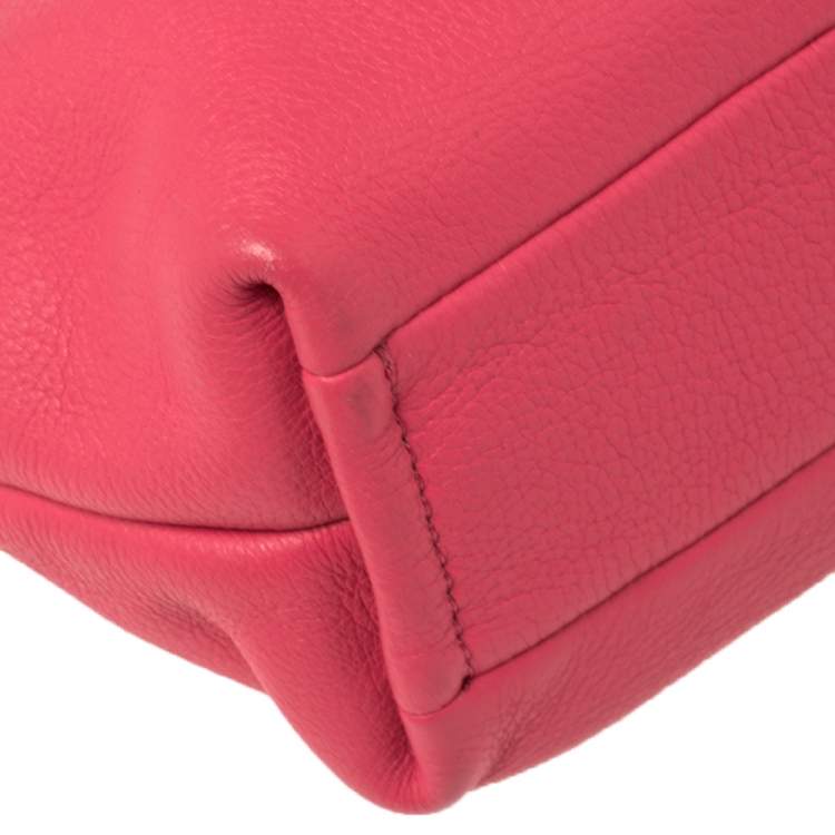 Pre Owned Kate Spade Pink Leather Chain Clutch 
