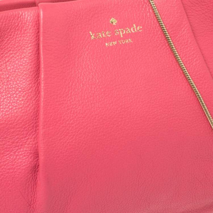 Pre Owned Kate Spade Pink Leather Chain Clutch 
