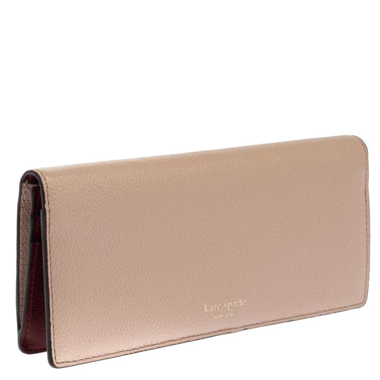 Pre Owned Kate Spade Light Pink Leather Margaux Continental Wallet