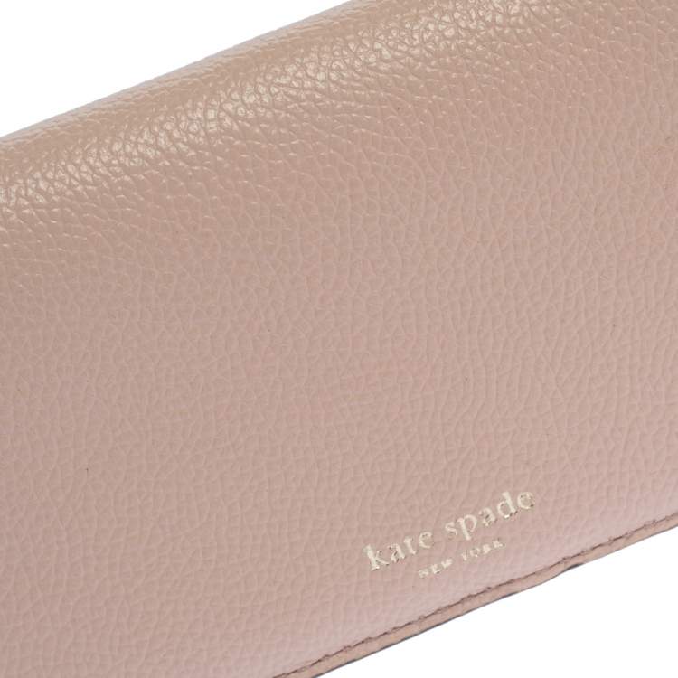 Pre Owned Kate Spade Light Pink Leather Margaux Continental Wallet
