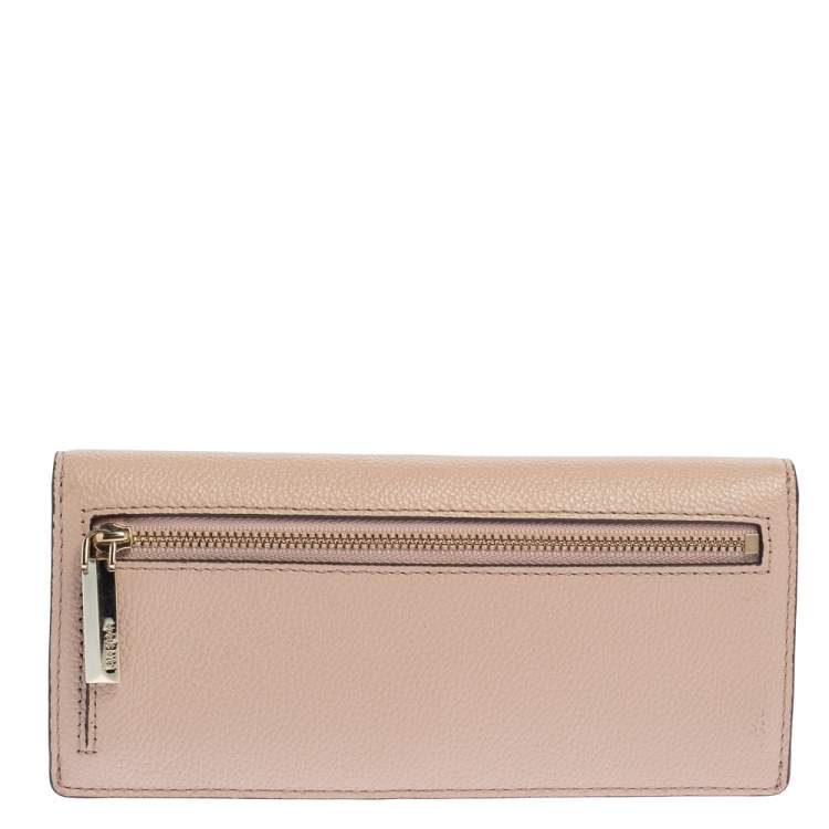 Pre Owned Kate Spade Light Pink Leather Margaux Continental Wallet