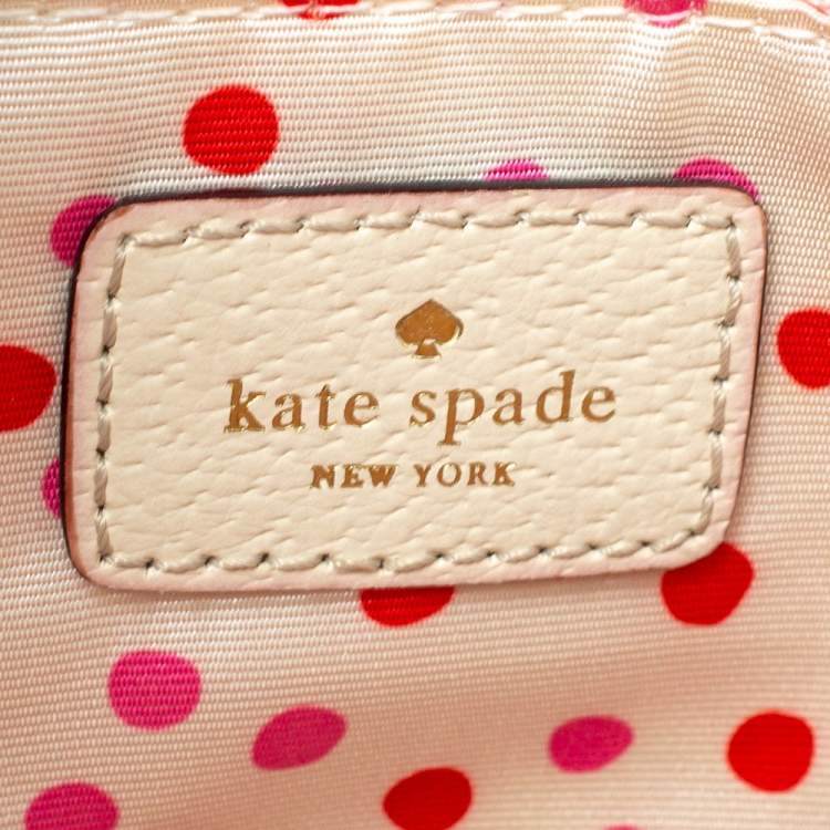 Pre Owned Kate Spade Ivory Leather Wellesley Quinn Tote