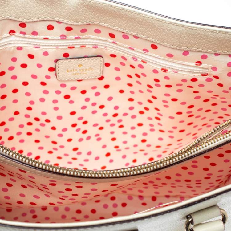 Pre Owned Kate Spade Ivory Leather Wellesley Quinn Tote