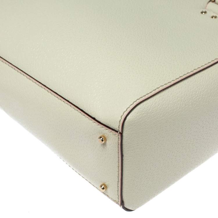 Pre Owned Kate Spade Ivory Leather Wellesley Quinn Tote