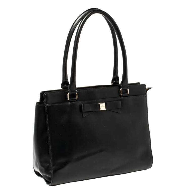 Pre Owned Kate Spade Black Leather Montford Tote