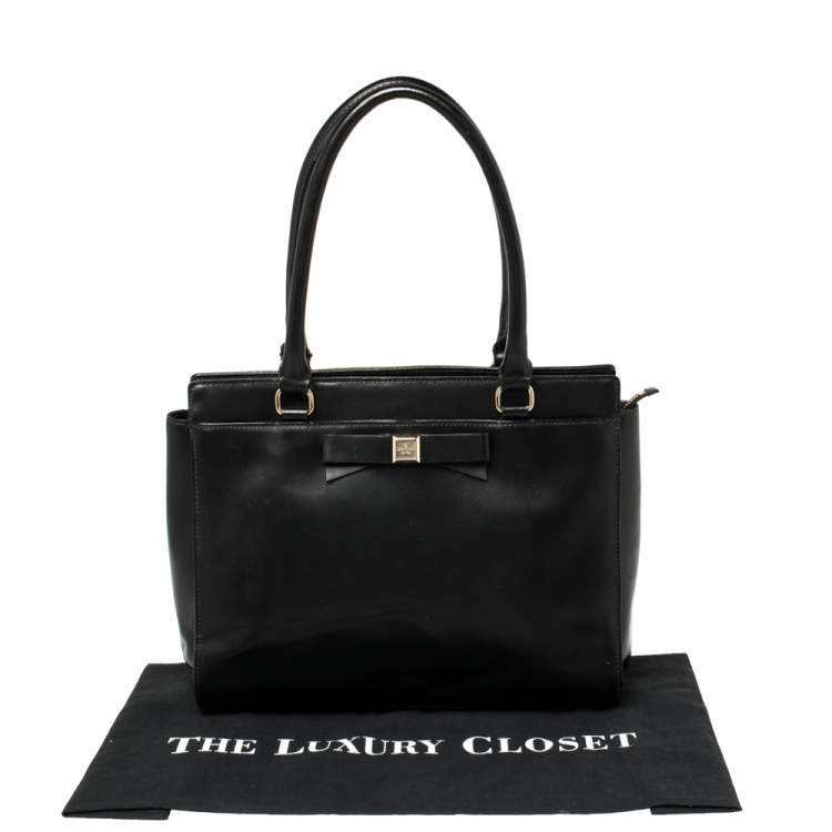 Pre Owned Kate Spade Black Leather Montford Tote