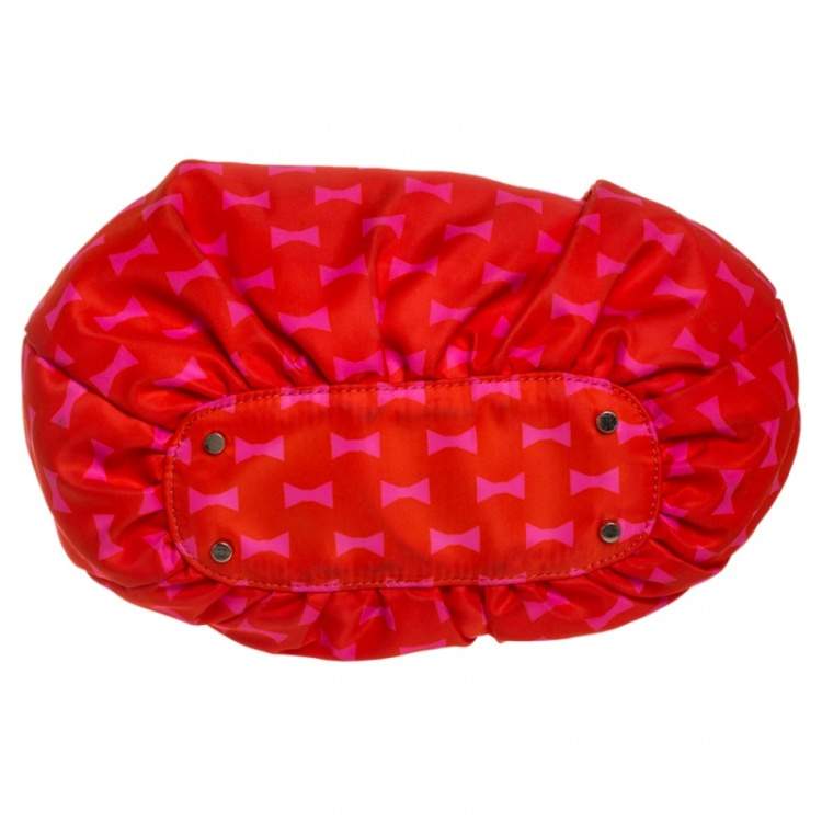 Pre Owned Kate Spade Pink/Red Nylon Karen Hobo