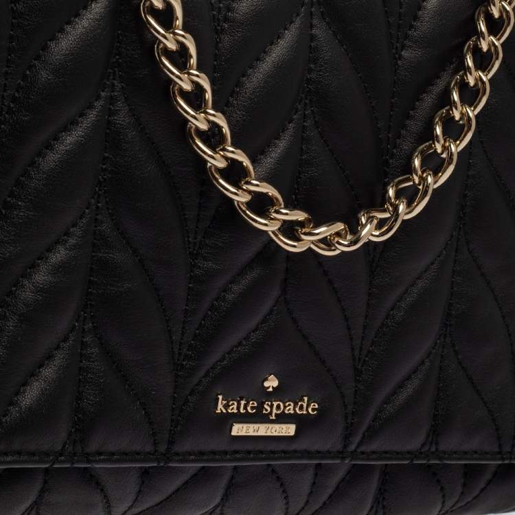 Pre Owned Kate Spade Black Quilted Leather Emelyn Shoulder Bag