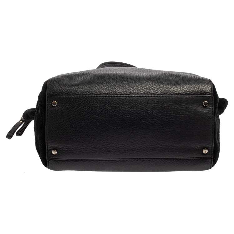 Pre Owned Kate Spade Black Leather and Suede Magnolia Park Ollie Tote