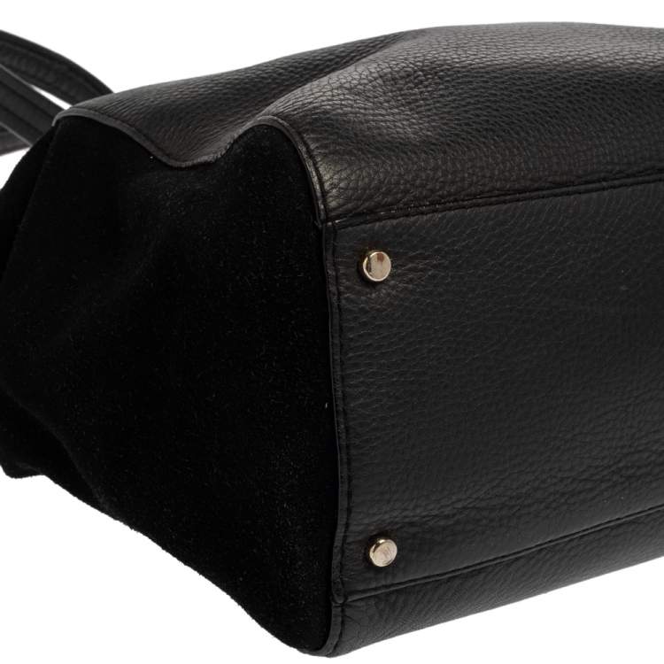Pre Owned Kate Spade Black Leather and Suede Magnolia Park Ollie Tote
