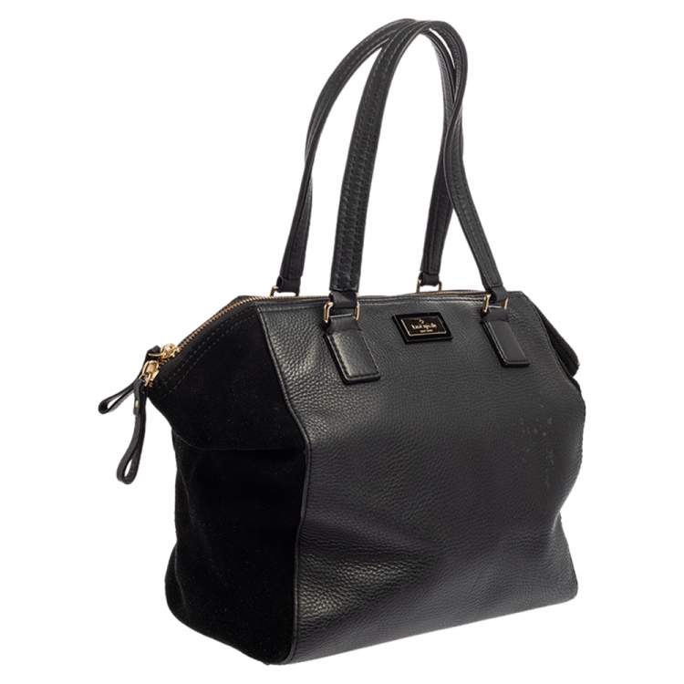 Pre Owned Kate Spade Black Leather and Suede Magnolia Park Ollie Tote