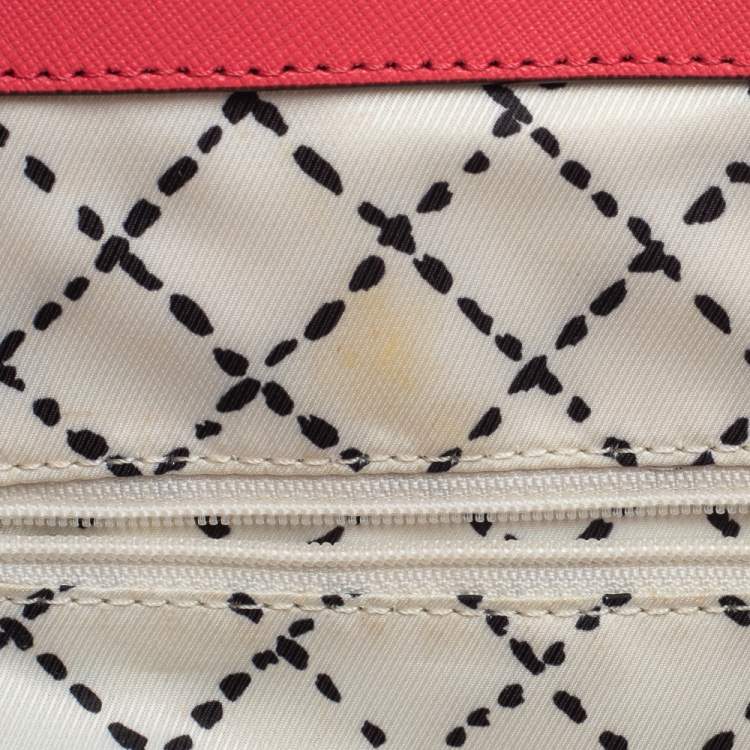 Pre Owned Kate Spade Pink Leather Double Zip Tote