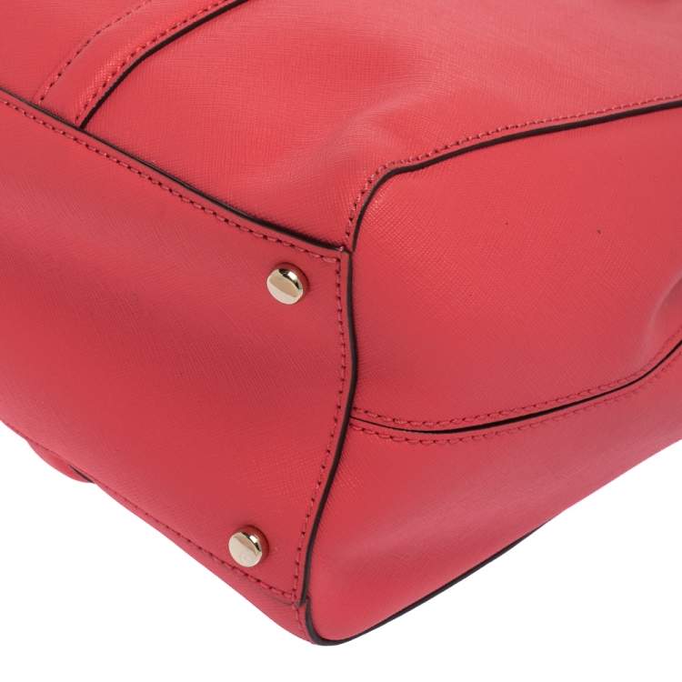 Pre Owned Kate Spade Pink Leather Double Zip Tote