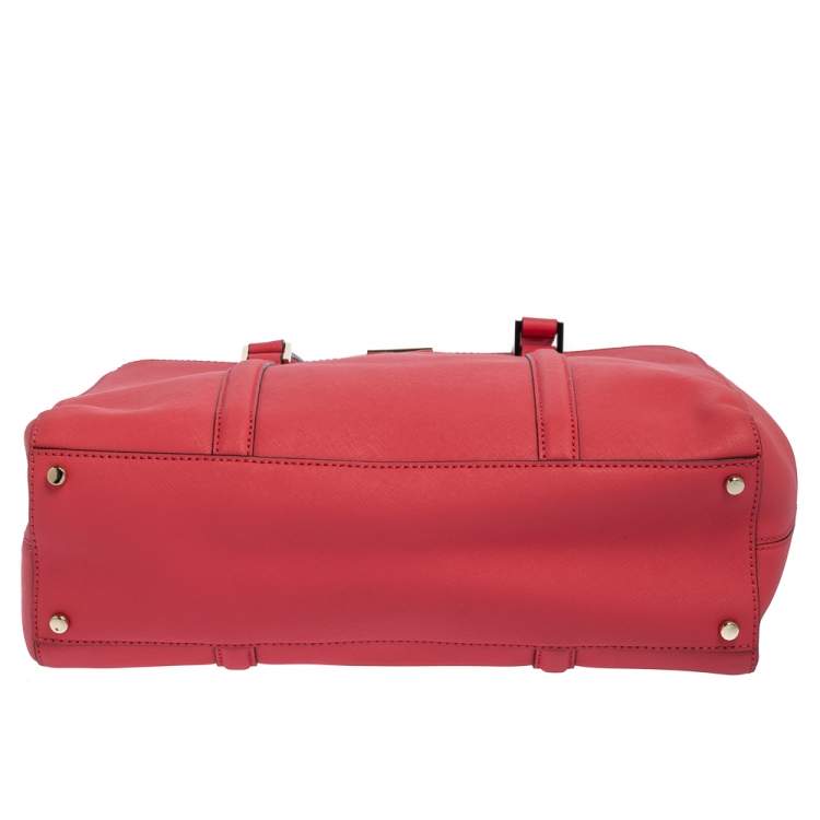 Pre Owned Kate Spade Pink Leather Double Zip Tote