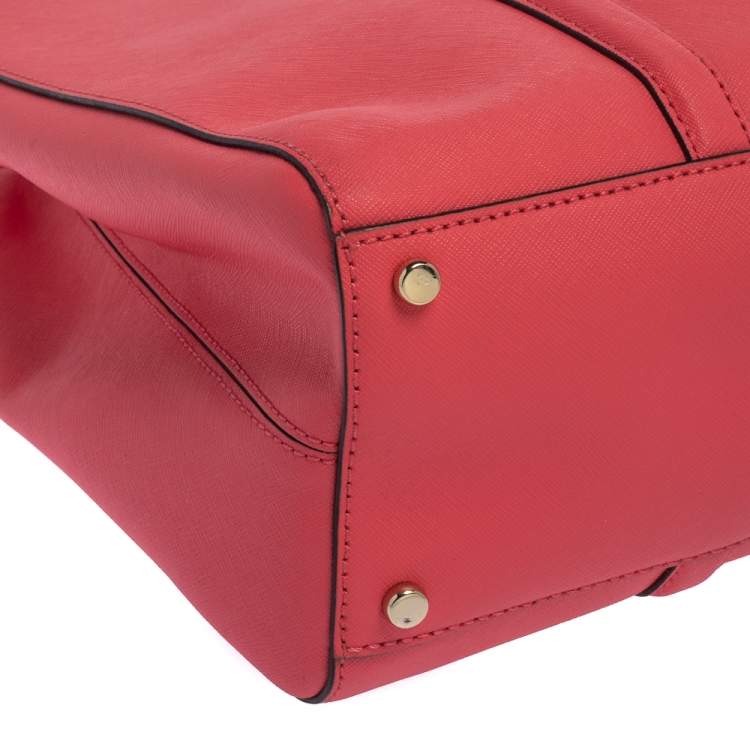 Pre Owned Kate Spade Pink Leather Double Zip Tote