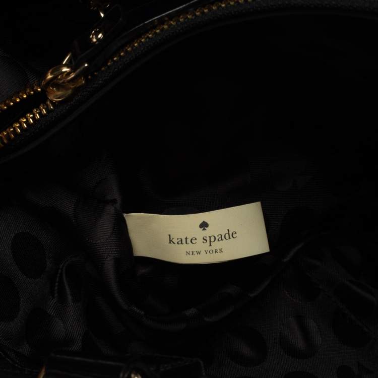 Pre Owned Kate Spade Grey/Black Felt Fabric Beantown Quinn Tote