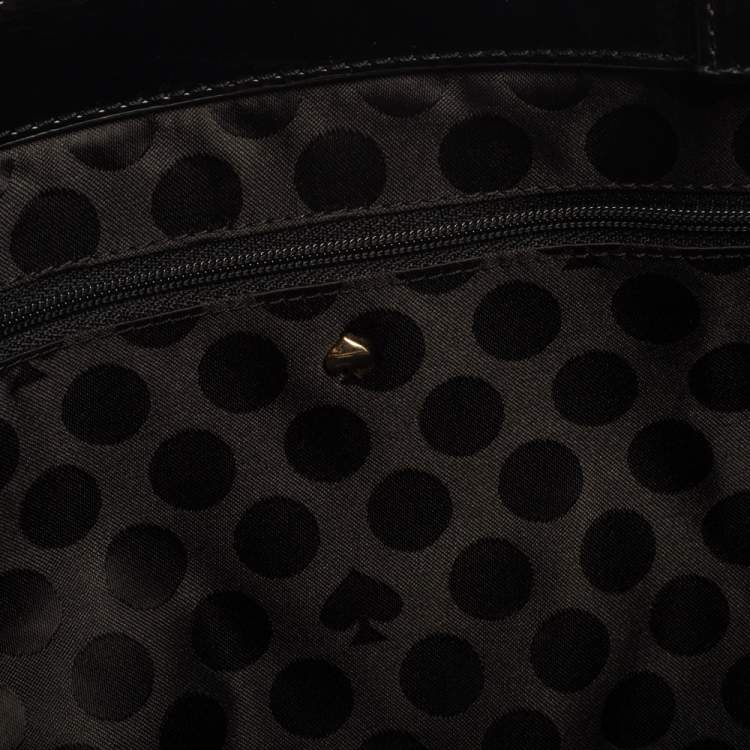 Pre Owned Kate Spade Grey/Black Felt Fabric Beantown Quinn Tote