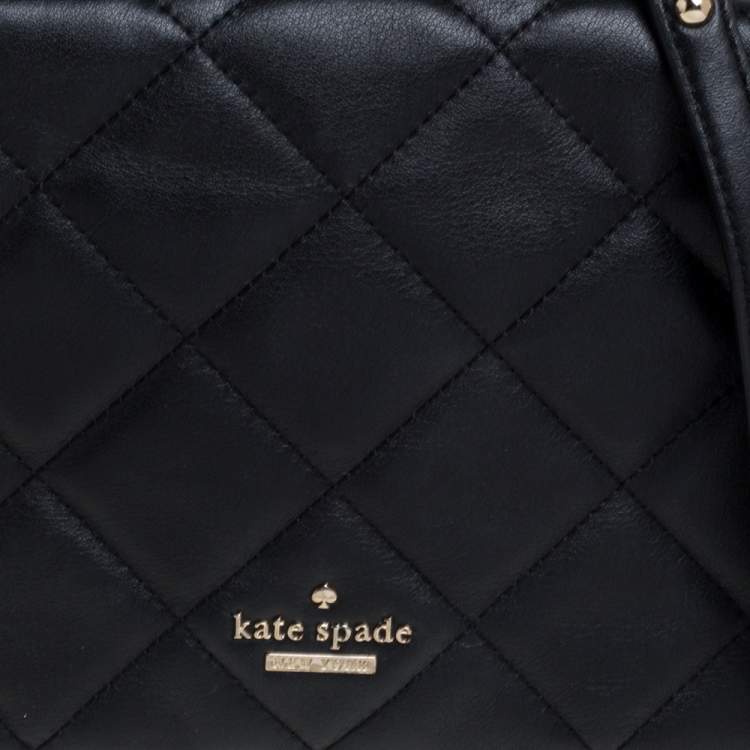 Pre Owned Kate Spade Black Quilted Leather Emerson Place Vivenna Shoulder Bag