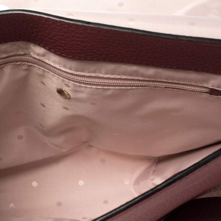 Pre Owned Kate Spade Burgundy Leather and Suede Daniels Drive Tressa Crossbody Bag