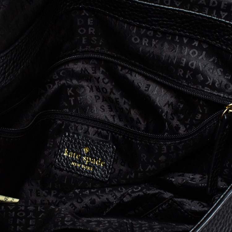 Pre Owned Kate Spade Black Leather Flap Satchel 