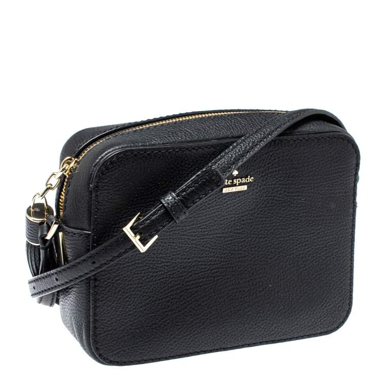 Pre Owned Kate Spade Black Leather Kingston Drive Arla Crossbody Bag
