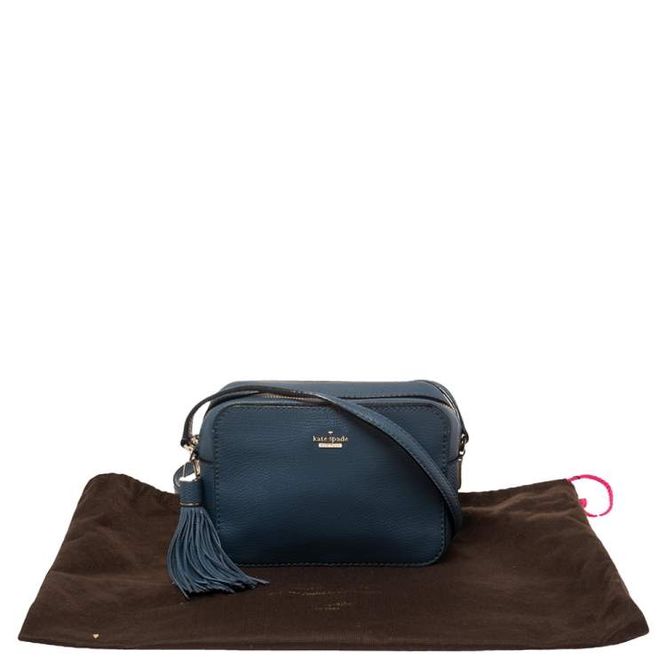 Pre Owned Kate Spade Blue Leather Kingston Drive Arla Crossbody Bag