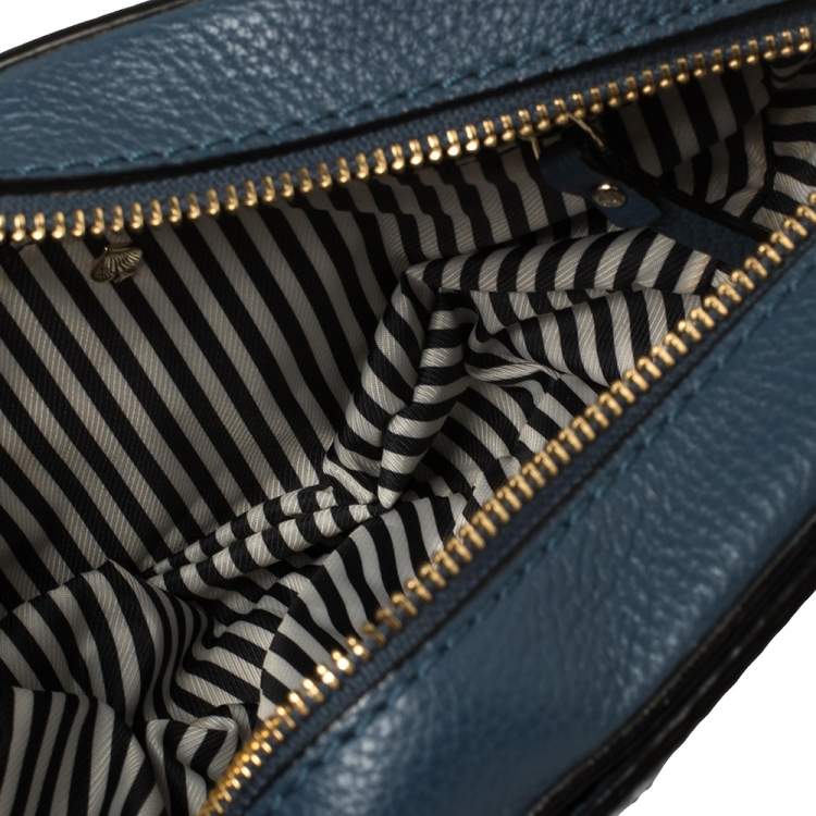 Pre Owned Kate Spade Blue Leather Kingston Drive Arla Crossbody Bag