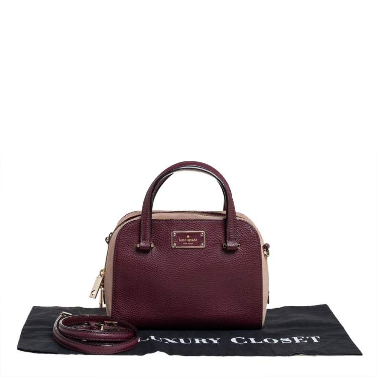 مملوكة مسبقًا Kate Spade Burgundy/Beige Leather and Suede Satchel
