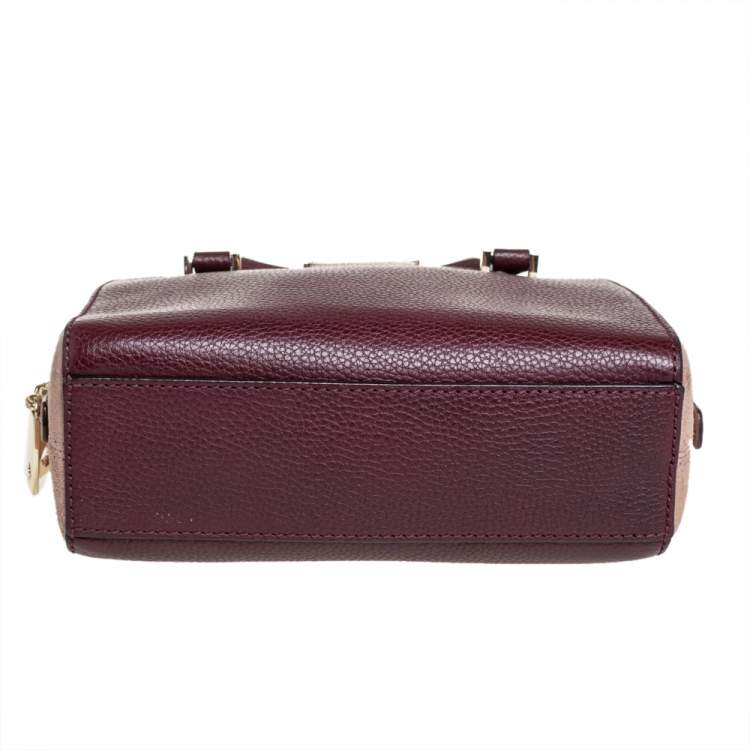 مملوكة مسبقًا Kate Spade Burgundy/Beige Leather and Suede Satchel