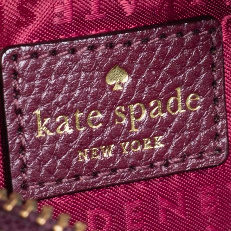 مملوكة مسبقًا Kate Spade Burgundy/Beige Leather and Suede Satchel