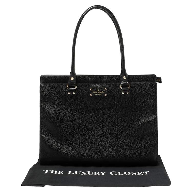 Pre Owned Kate Spade Black Leather Wellesley Kory Work Tote