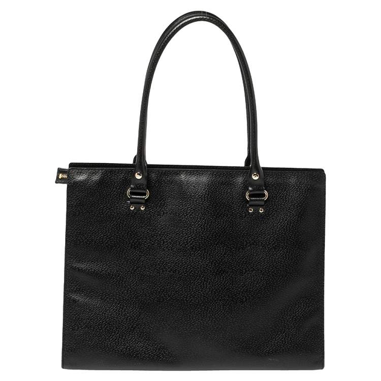 Pre Owned Kate Spade Black Leather Wellesley Kory Work Tote