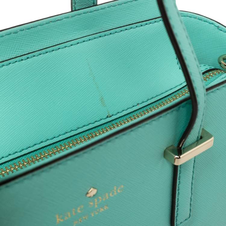 Pre Owned Kate Spade Green Leather Small Cedar Street Hayden Satchel