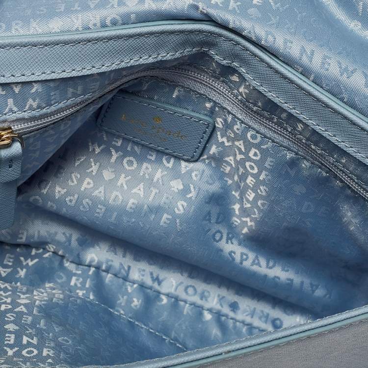 Pre Owned Kate Spade Blue Leather Crossbody Flap Shoulder Bag