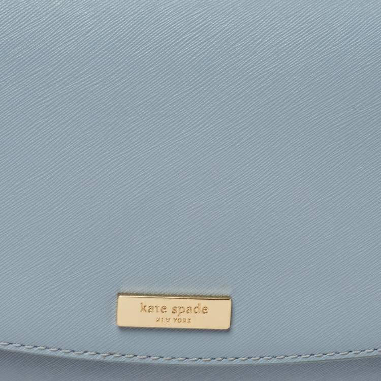 Pre Owned Kate Spade Blue Leather Crossbody Flap Shoulder Bag