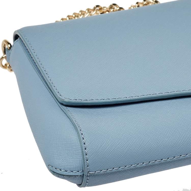 Pre Owned Kate Spade Blue Leather Crossbody Flap Shoulder Bag