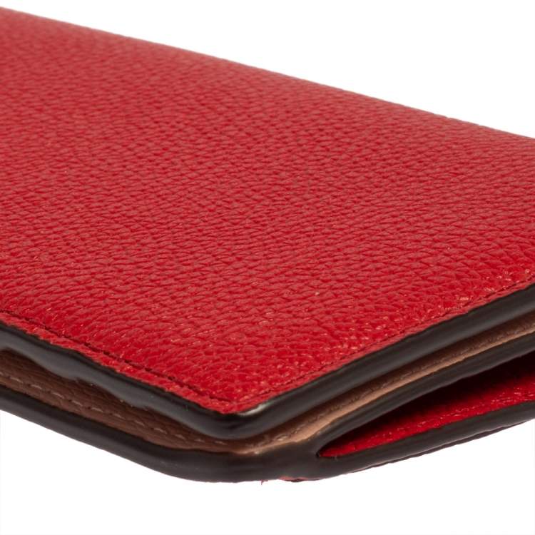 Pre Owned Kate Spade Red Leather Long Bifold Wallet