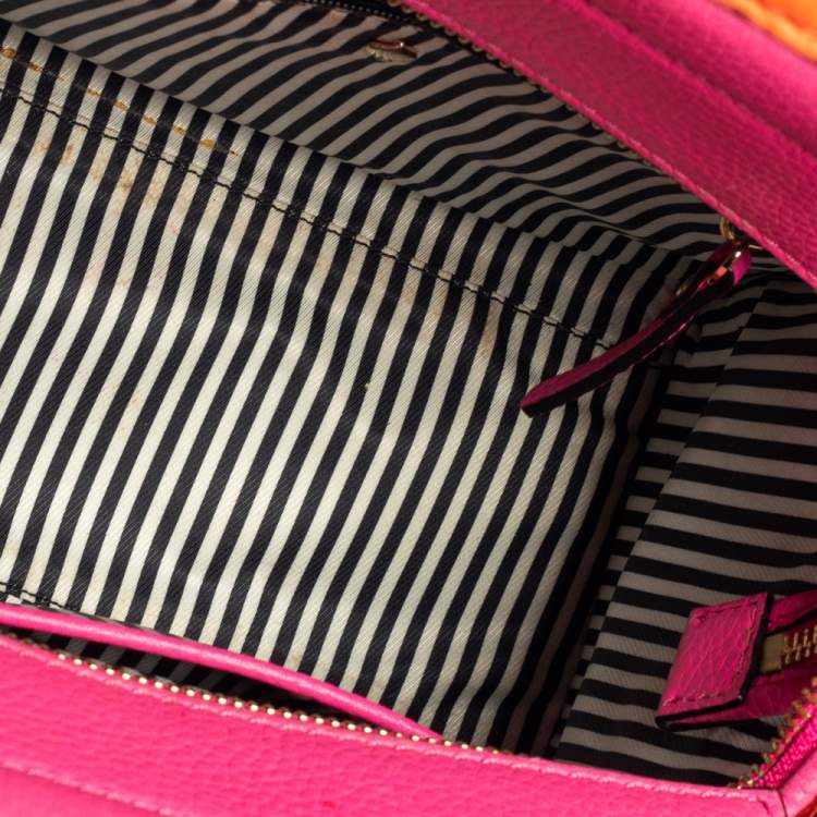 Pre Owned Kate Spade Tricolor Leather Cobble Hill Small Adrien Top Handle Bag
